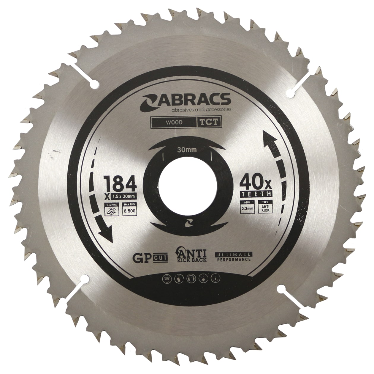 Abracs  TCT BLADE 184mm x 30mm x 40T - Wood 